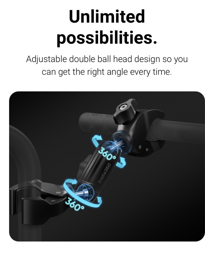 Original Insta360 Motorcycle Selfie Stick Support Clamp