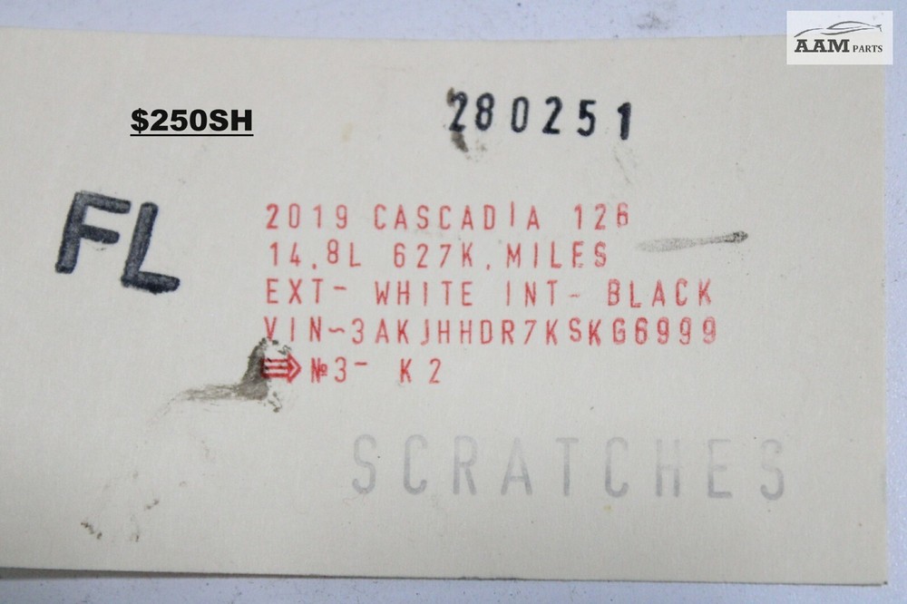 2018-2024 FREIGHTLINER CASCADIA FRONT LEFT SIDE OVERHEAD CONSOLE TRIM PANEL OEM