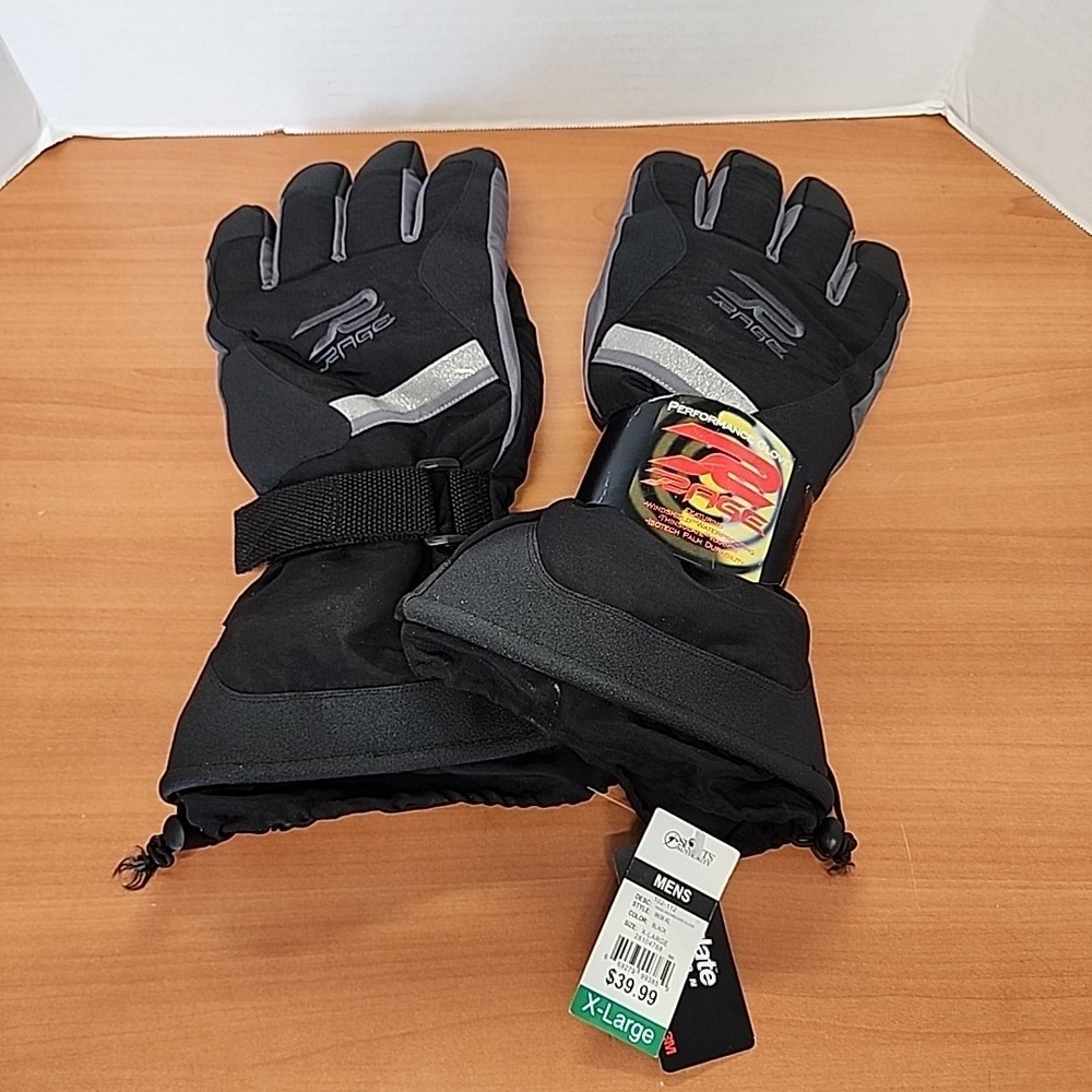 RAGE PERFORMANCE GLOVES THINSSULATE BLACK XL MENS