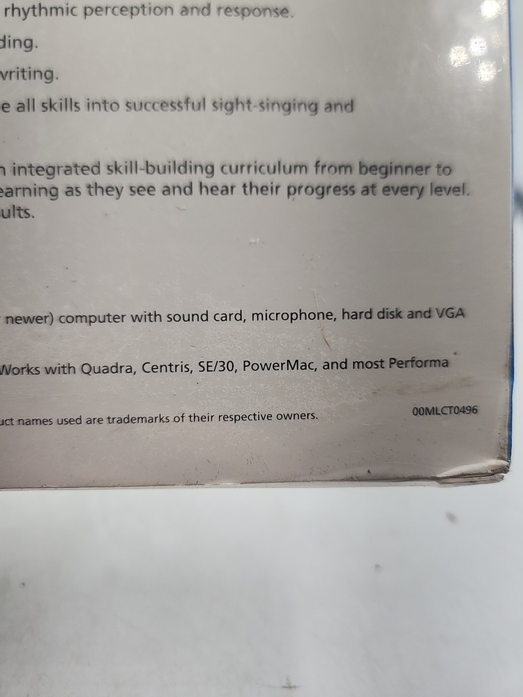 1996 SEALED Musicware Music Lab Software MAC