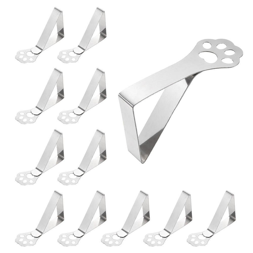 12 Pack Tablecloth Clips, 2.95"x1.77" Claw Shape Holder Clips, Silver