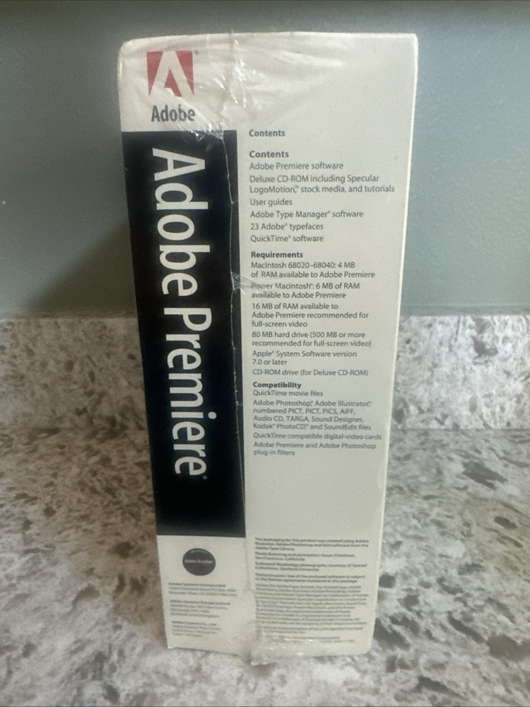 Adobe Premiere Version4.2 MacIntosh Software CD-ROM Sealed