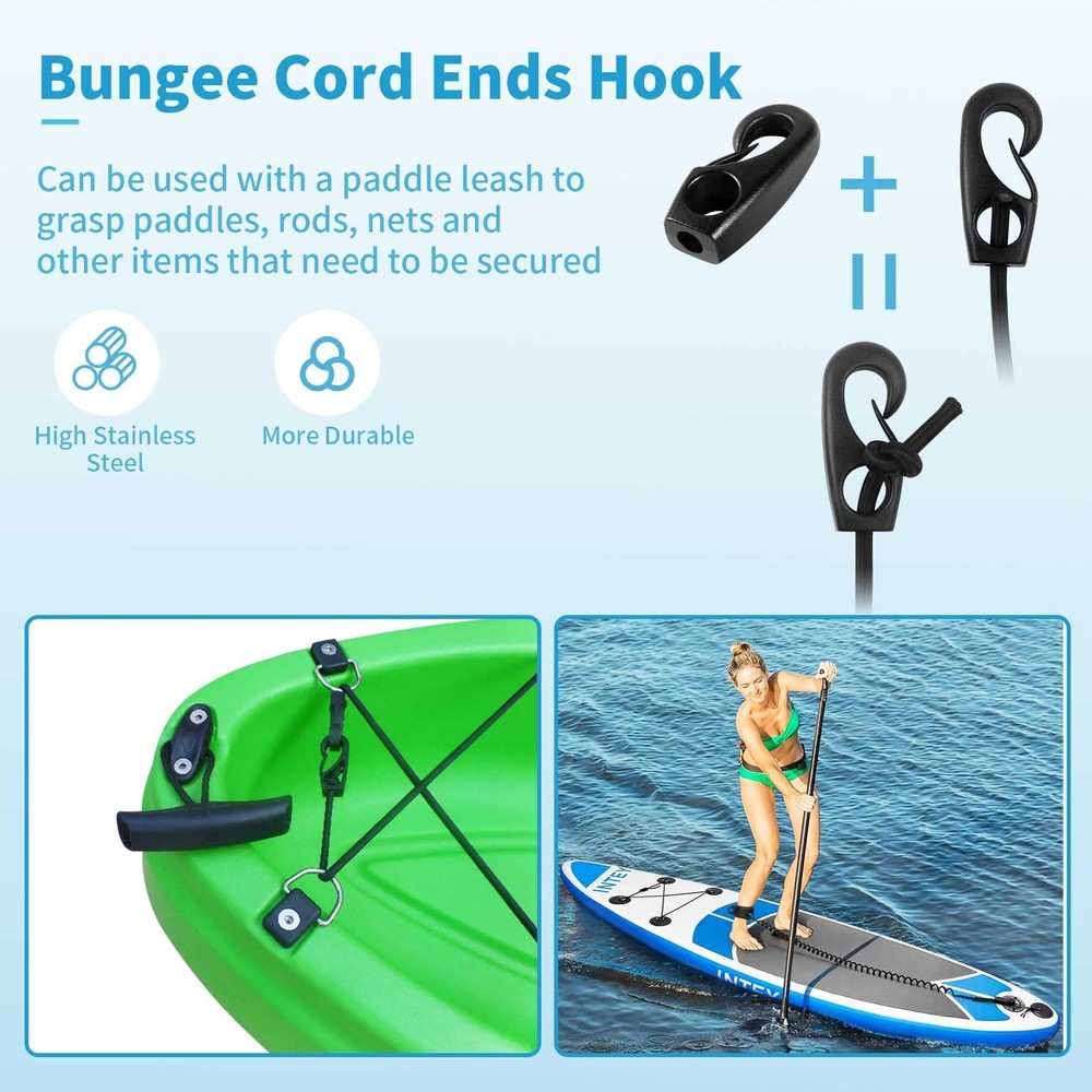 Deck Rigging Kit Accessory - 19.7 FT Bungee Cord with Deck Loops Tie Down Pad...