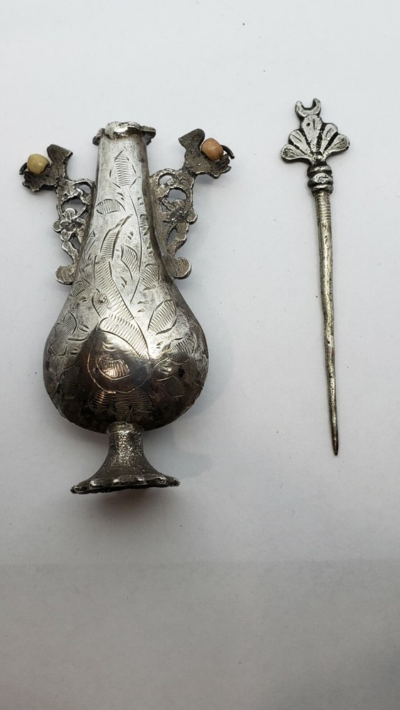 18th Hand Made Sterling Silver Perfume Bottle