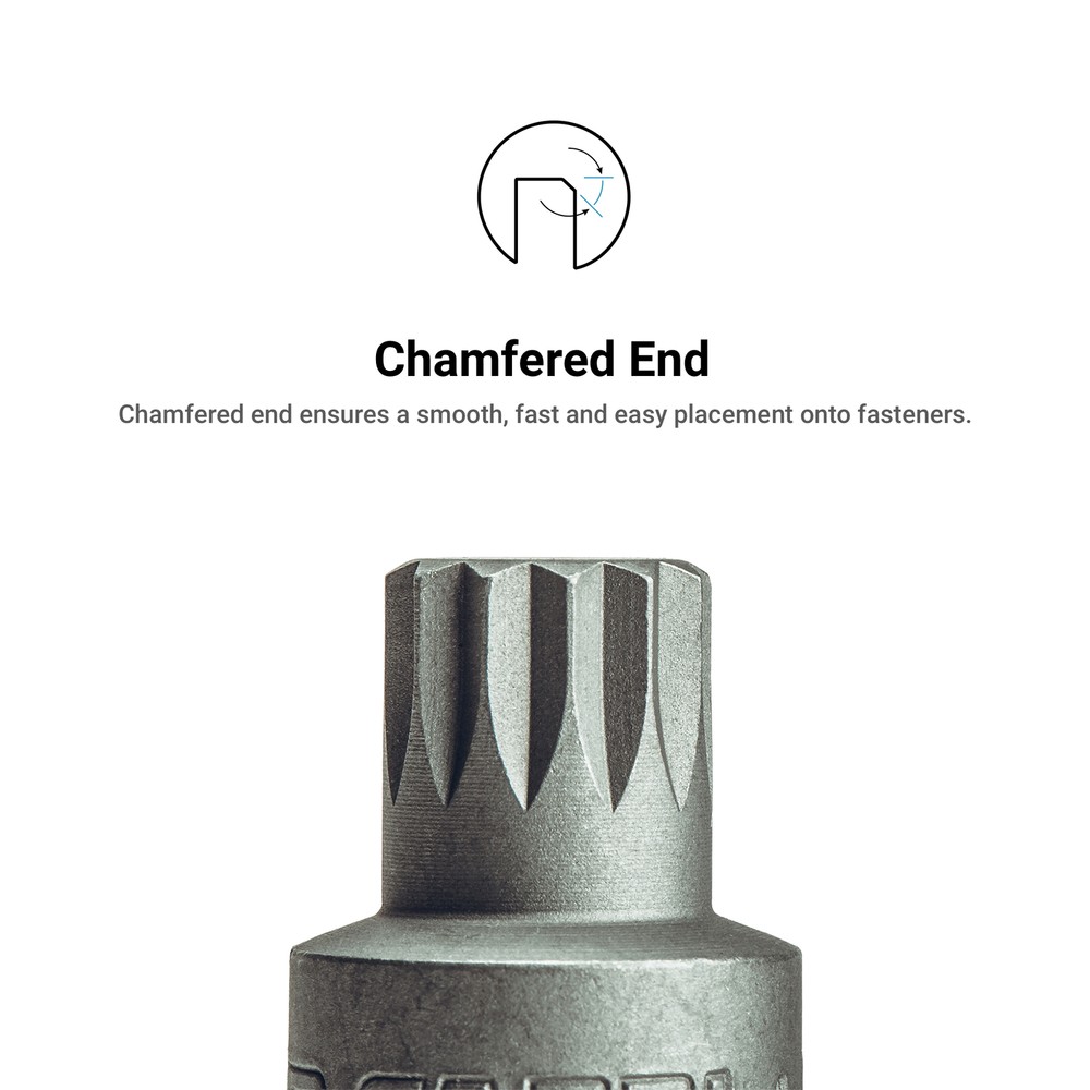 Capri Tools 13 mm M13 Super-Stubby XZN Triple Square Impact Bit Socket