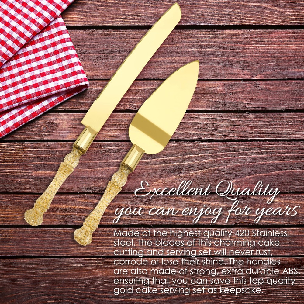 Wedding Cake Knife and Server Set, Cake Cutter and Pie Spatula, Cake Server a...