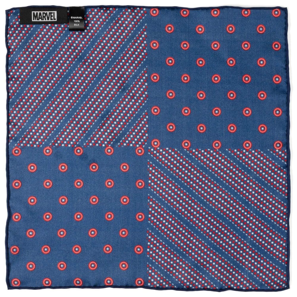 Marvel Captain America Shield Navy Pocket Square