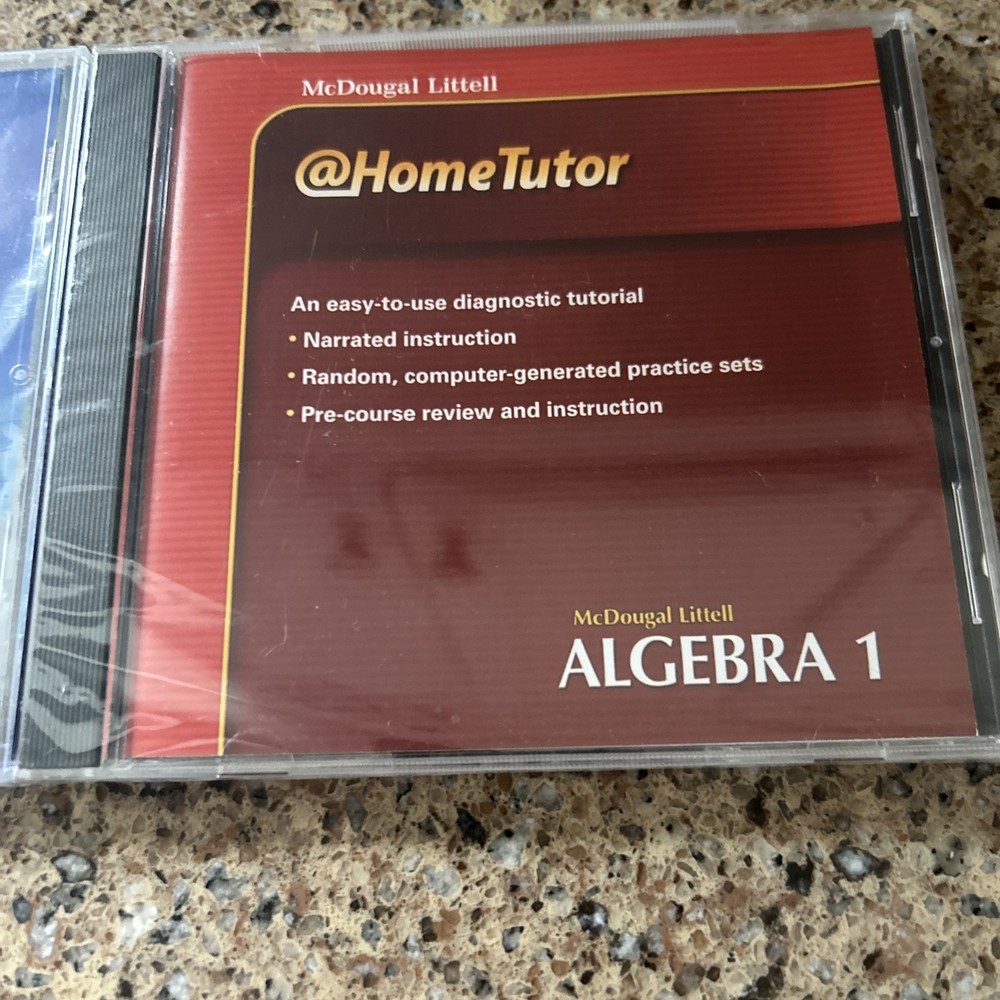 McDougal Littell @HomeTutor Algebra 1 DVD Keep Case Multi-Platform & Pre Algebra
