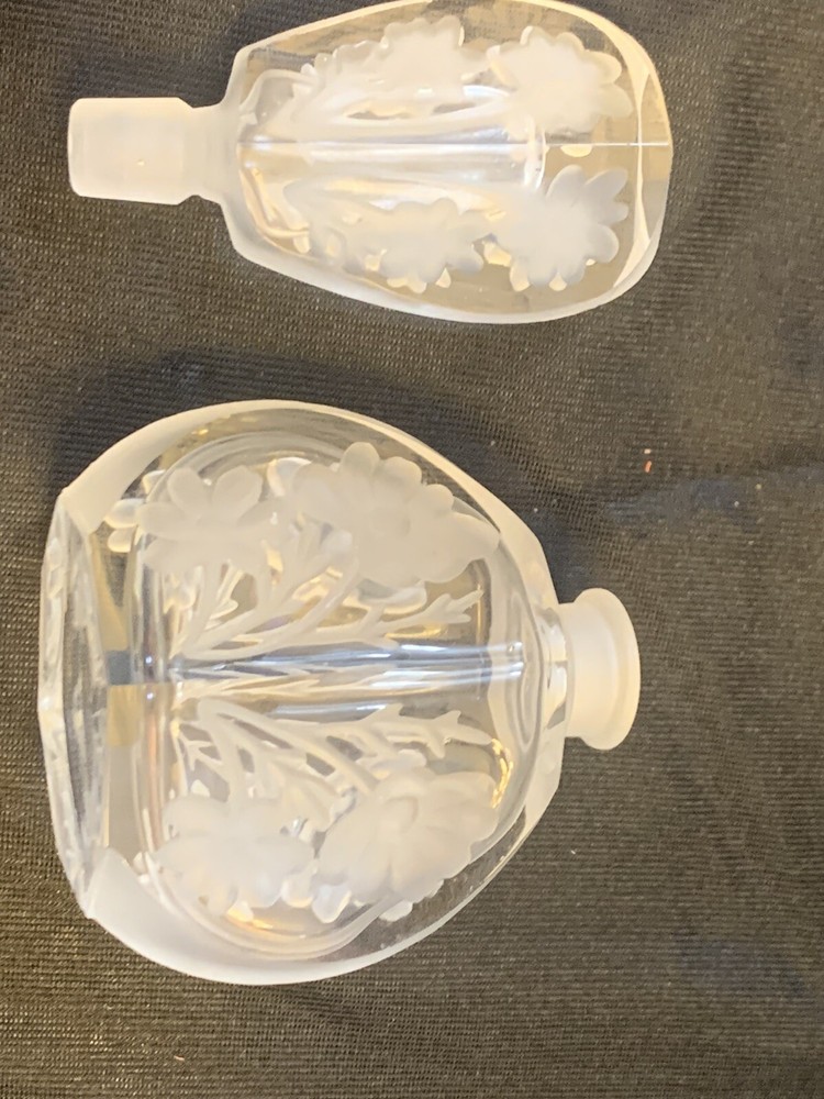 VINTAGE HAND CUT CRYSTAL EMPTY PERFUME BOTTLE