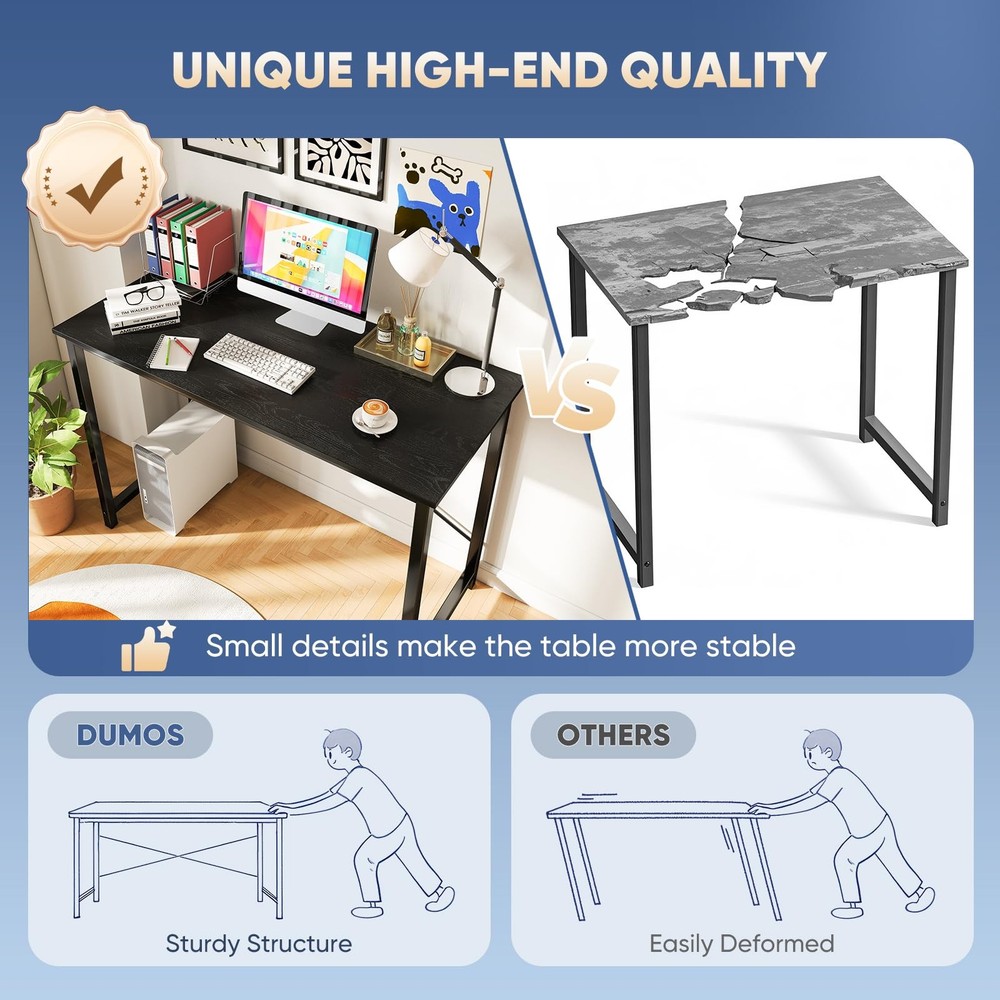 40 Inch Office Small Computer Desk Modern Simple Style Writing Study Work Tab...