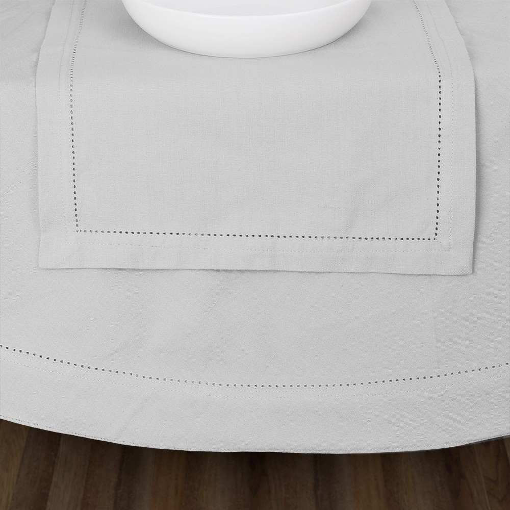 Rans Hemstitch Round Tablecloth White 220cm