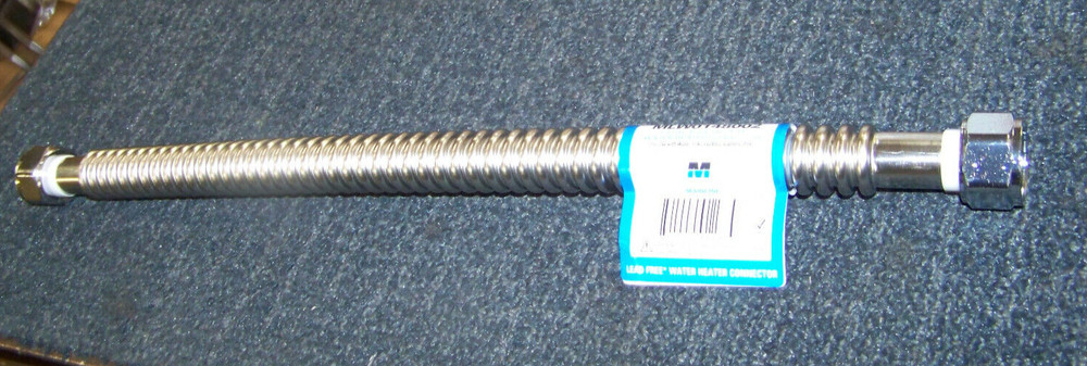 Mainline Water Heater Stainless Steel Connector Hose 3/4" FIP X 3/4" FIP X 18"