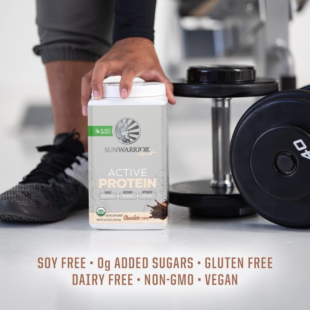 Sunwarrior Pre & Post Workout Active Protein Vegan - Chocolate Protein, 2.2 lbs