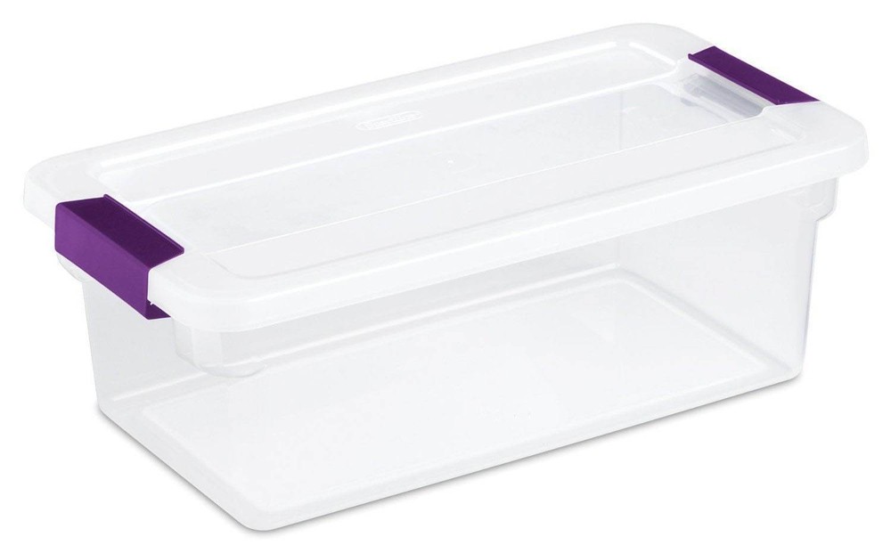Sterilite 6 Quart Plastic ClearView Latch Box Storage Container Tote, 12 Pack
