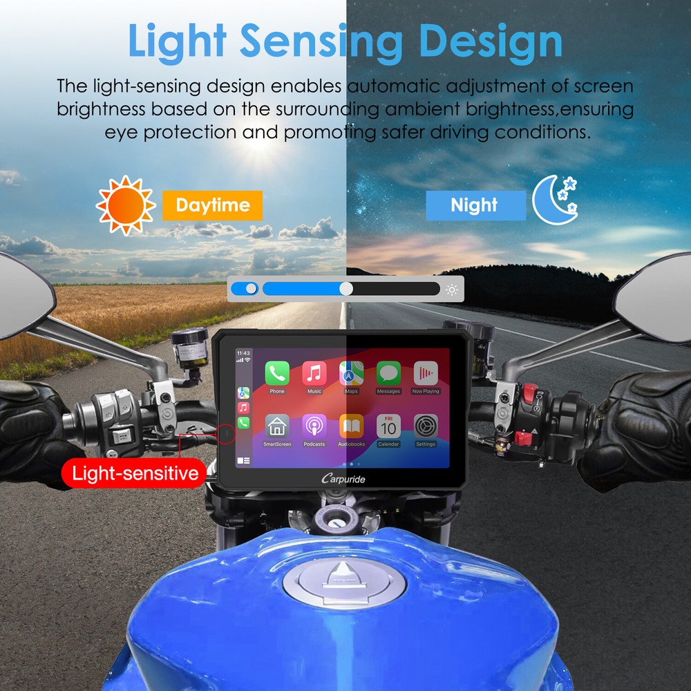 Carpuride W702Pro Wireless Carplay Android Auto Waterproof Touchscreen For Motor