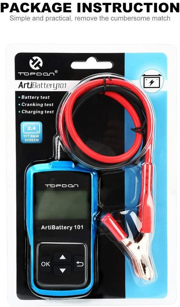 🔥TOPDON AB101 12V Battery Tester Auto Digital Analyzer Test Tool 100-2000CCA✅