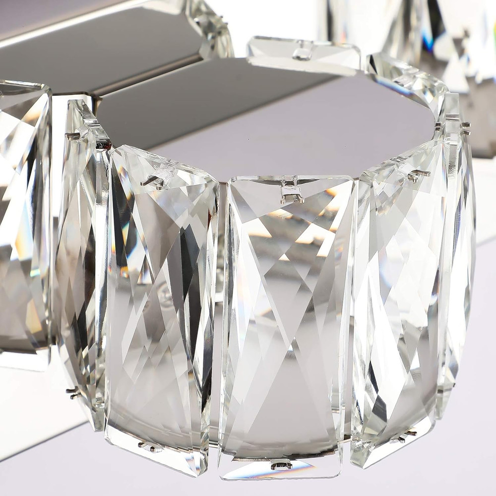 Modern 5-Light Crystal LED Vanity Wall Light for Bathroom Lighting