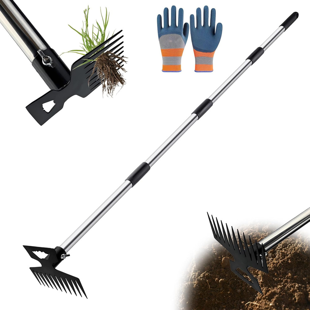 Weed Puller Tool with Long Handle, 60" Manual Weeder Remover Tool, 2 in 1 11