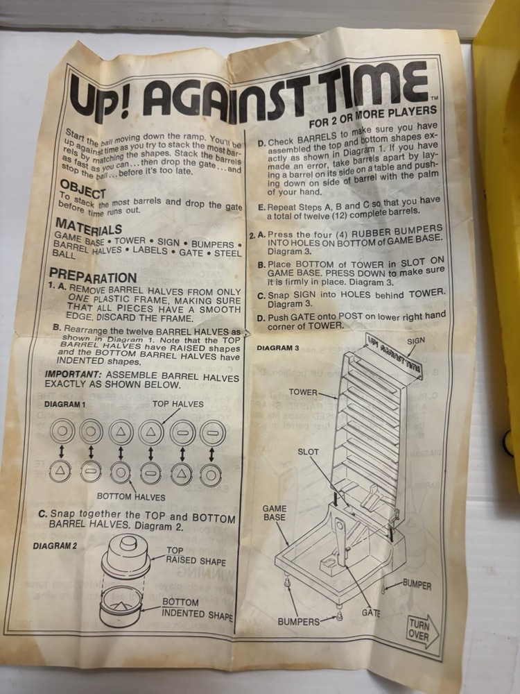 Vintage Up Against Time! 1981 Ideal Match & Stack Complete with Instructions CIB