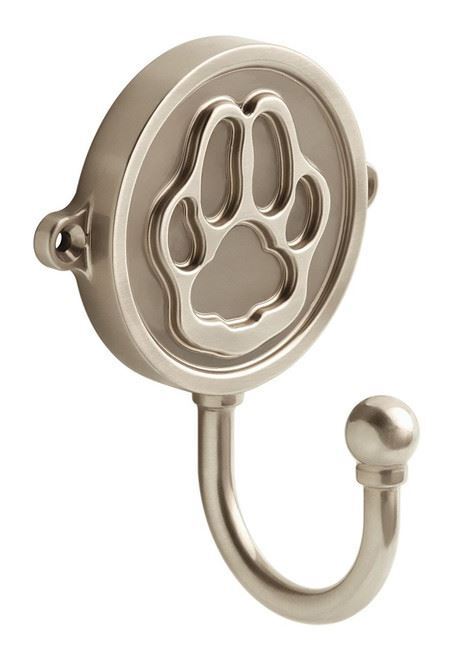 5" Paw Print Satin Nickel