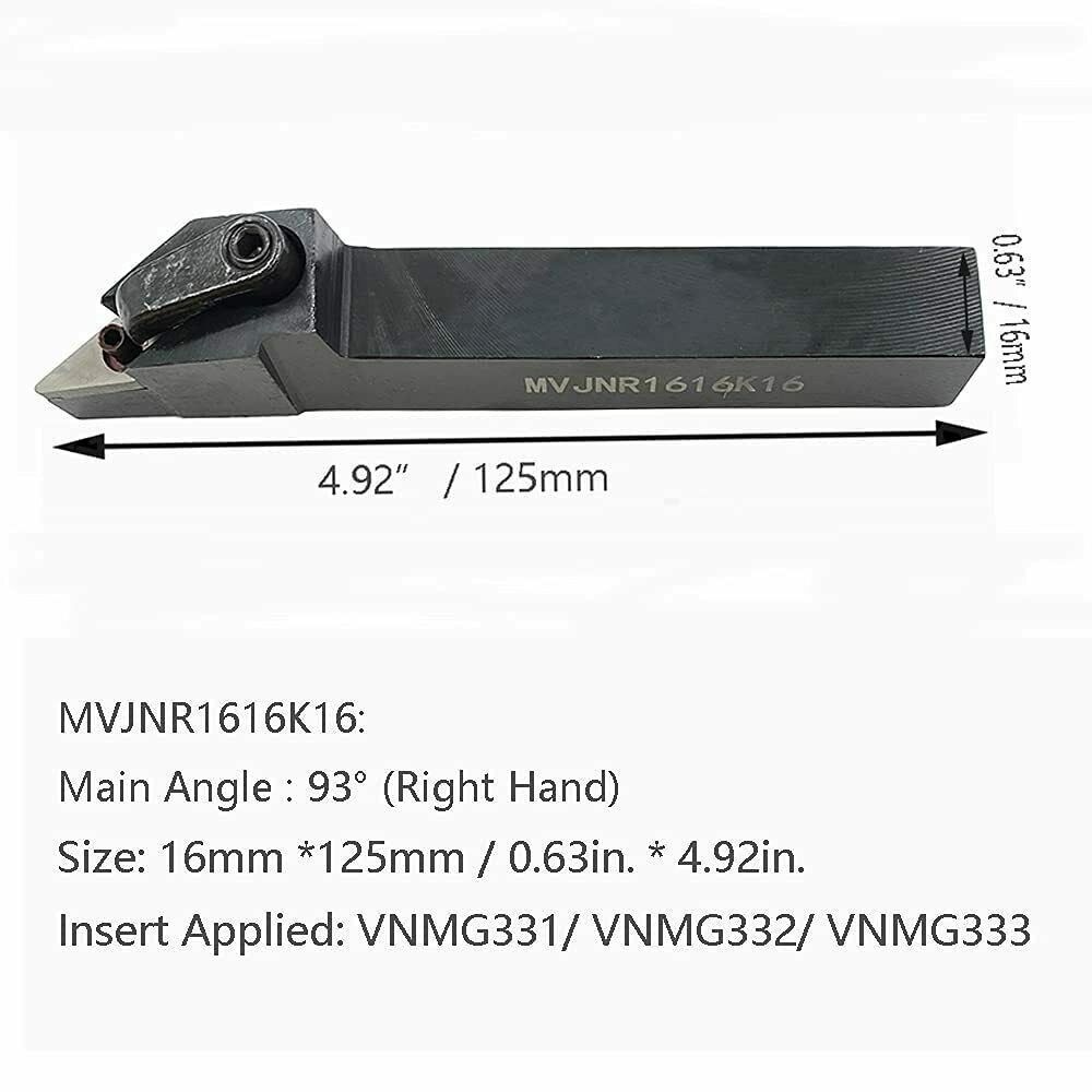 MVJNR16 + VNMG160404 Carbide Inserts Set for Lathe Machine Precision Machining