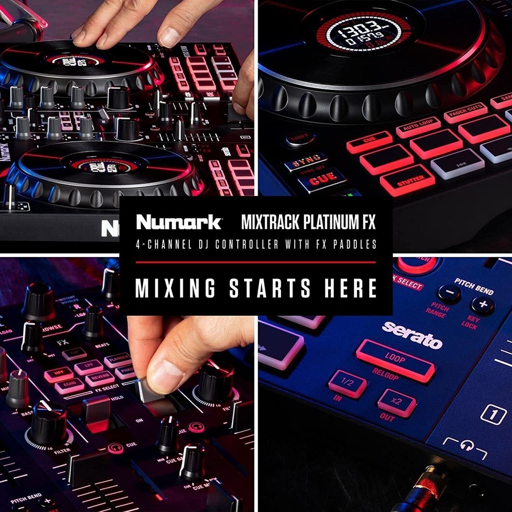 Numark Mixtrack Platinum FX 4-Deck Serato DJ Controller Japan Tabletop 24 Bit