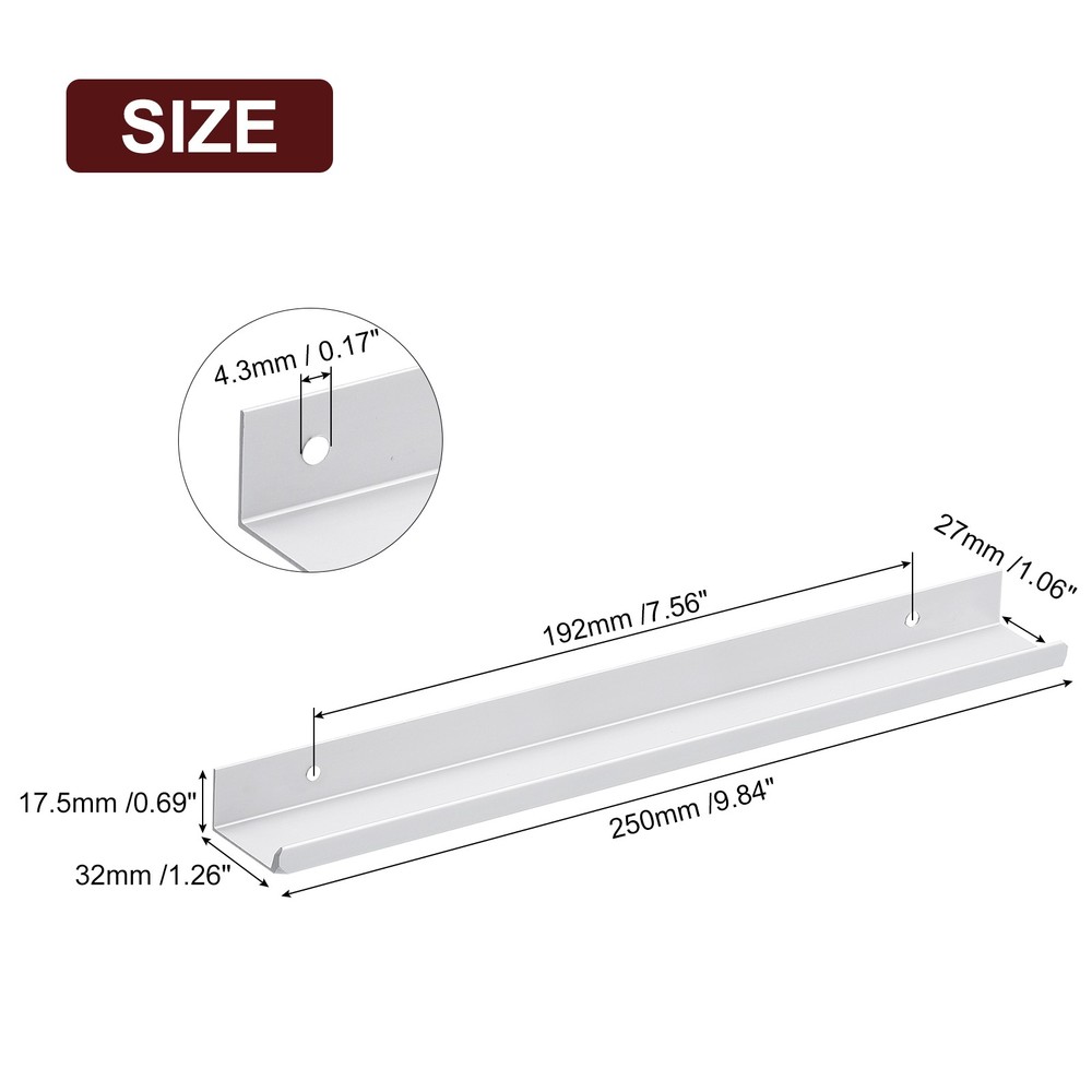 Cabinet Edge Finger Pull, 10pcs 250mm/9.84 Hidden Cabinet Pulls, Silver