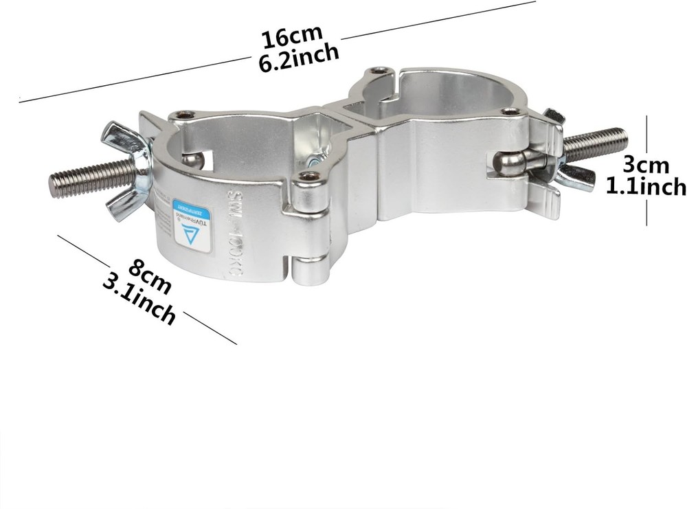 4 Pack 2" Swivel Lighting Truss Clamp,Double DJ Light Coupler Silver