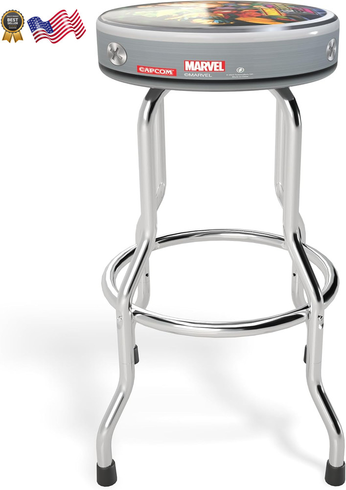 Arcade1Up Marvel VS Capcom 2 Officially Licensed Adjustable Stool with Chrome P
