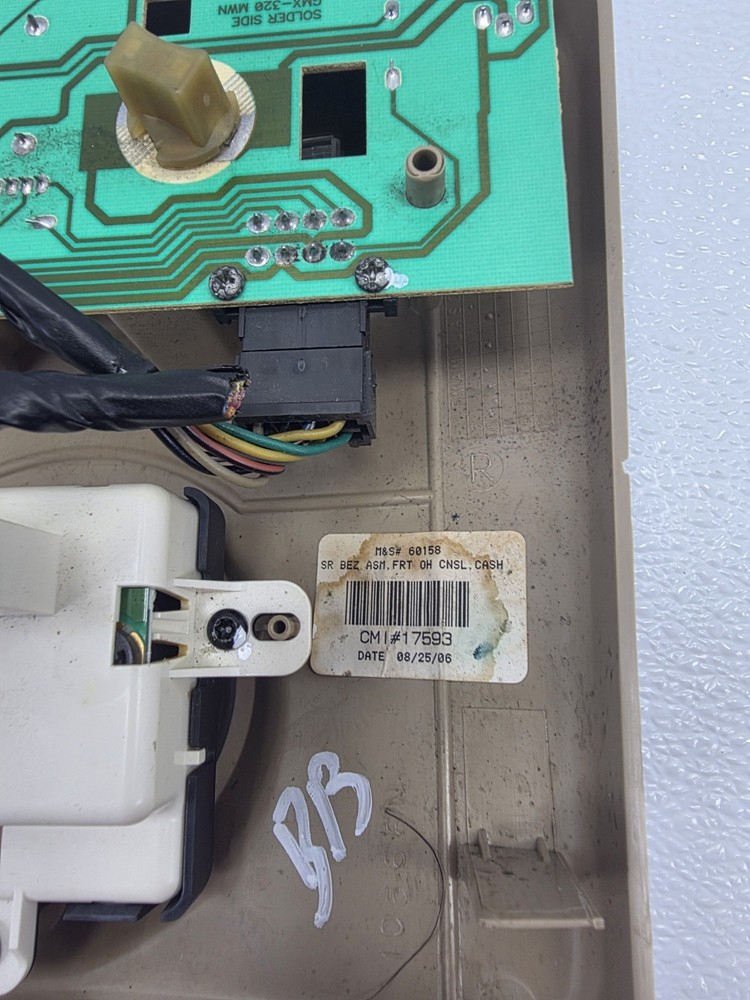 03-07 CADILLAC CTS OVERHEAD CONSOLE DOME MAP LIGHT LAMP DIMMER ASSEMBLY TAN