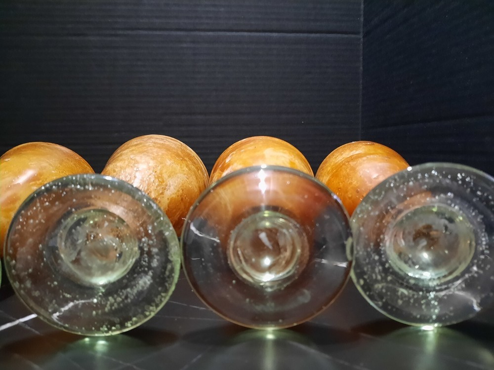Hand Blown Glass Pitcher And Goblets