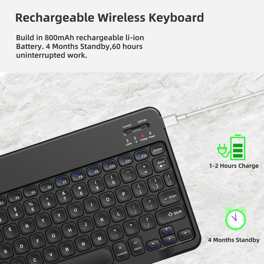 Wireless Bluetooth Keyboard For Windows Android iOS PC Phone Tablet Universal US