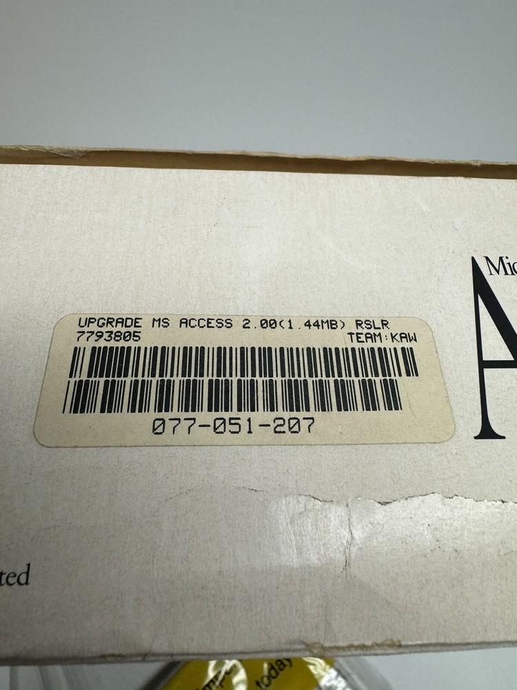 VINTAGE 1994 NOS Microsoft Office Access Version 2.0 Database Management System