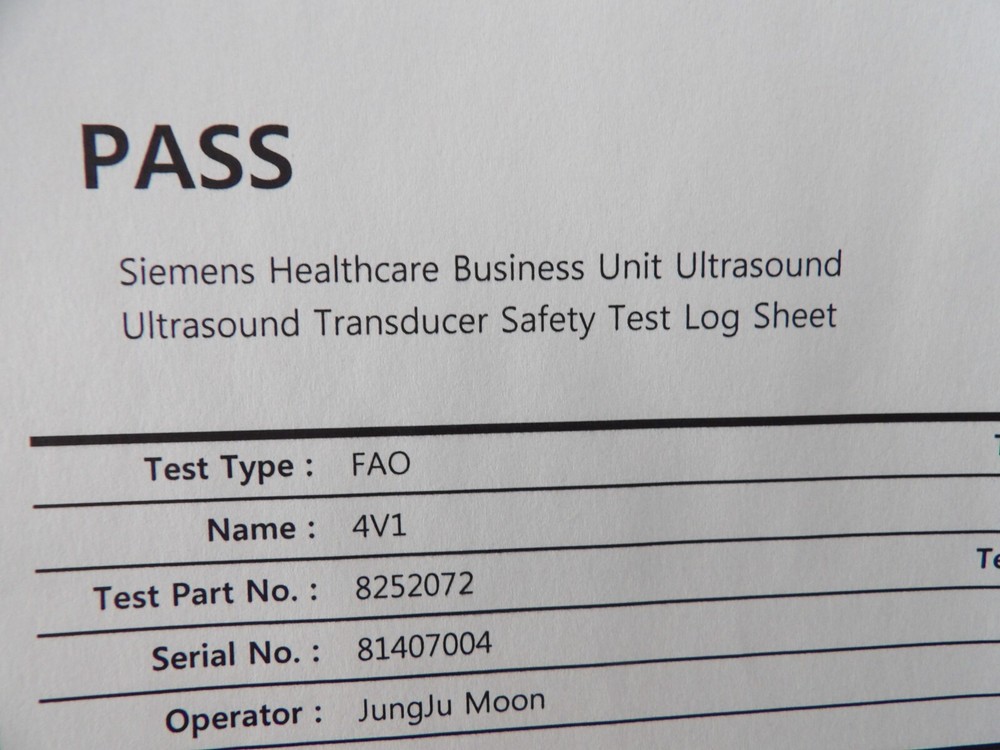 SIEMENS ACUSON 4V1 VECTOR ARRAY ULTRASOUND TRANSDUCER PROBE