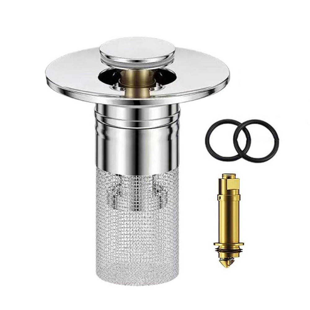 Universal Bathroom Sink Plug Stopper Pop-Up Drain Filter Wash Basin Core Bounce