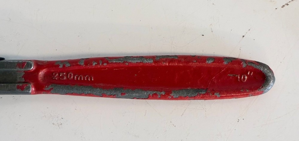 Vintage Adjustable Wrench Lot 10" & 14" Red Handle