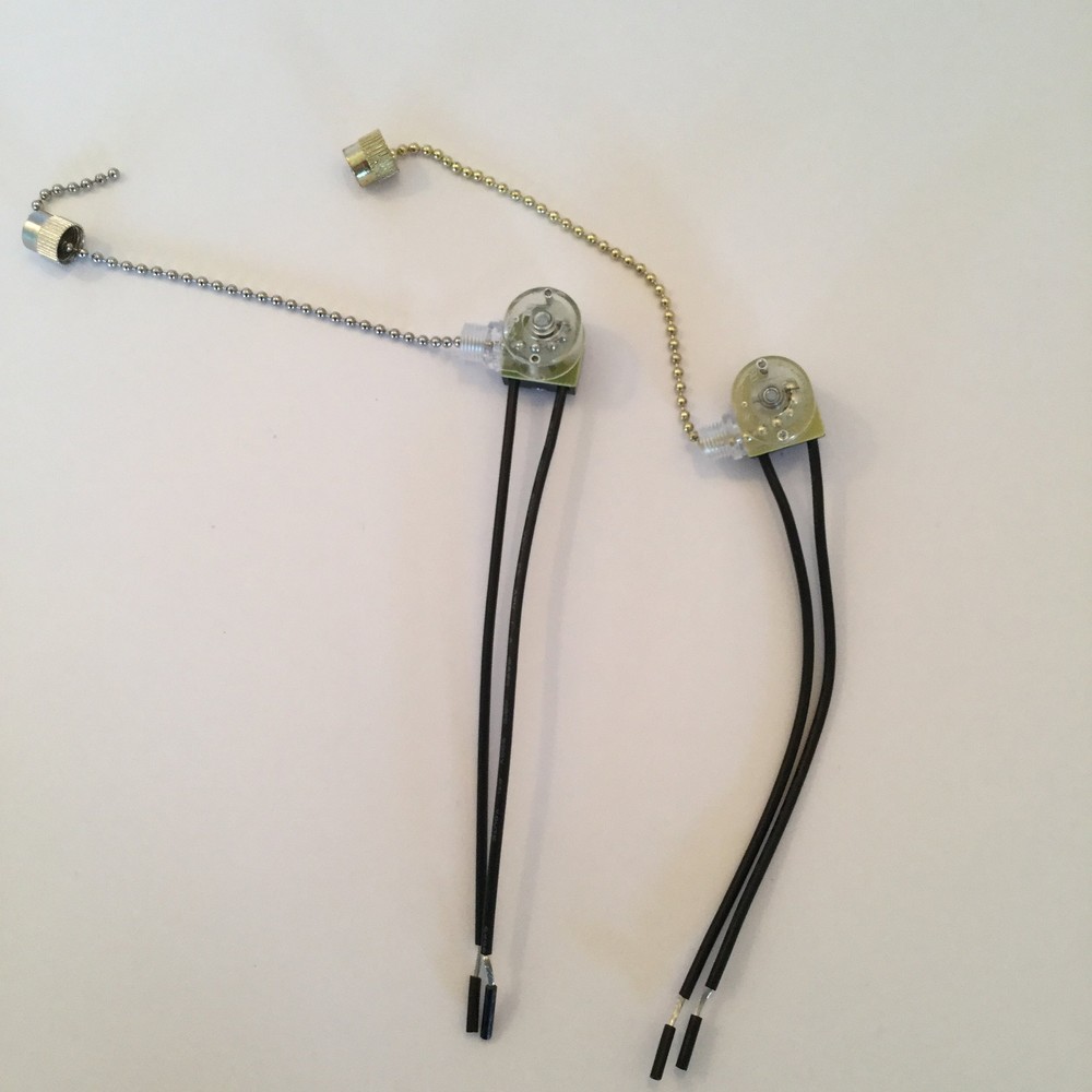 Pull Chain Canopy Switch with Nickel or Brass Finish