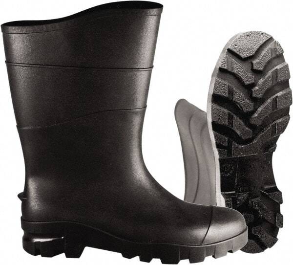 PRO-SAFE Unisex Size 9 Medium Width Steel Work Boot Black, PVC Upper, 13" Hig...