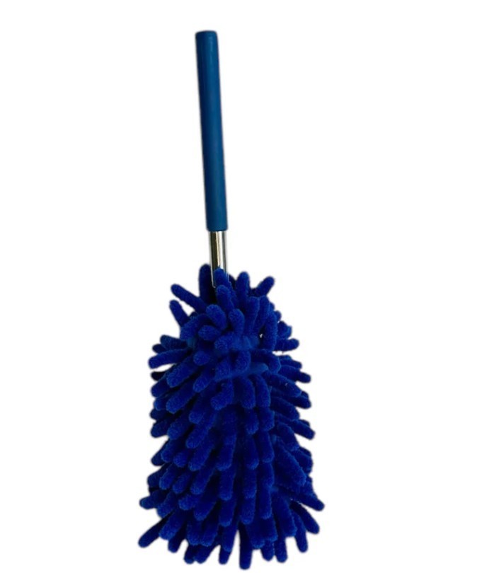 Blue Microfiber Duster – Extendable Telescopic Handle, Reusable Dusting Tool for