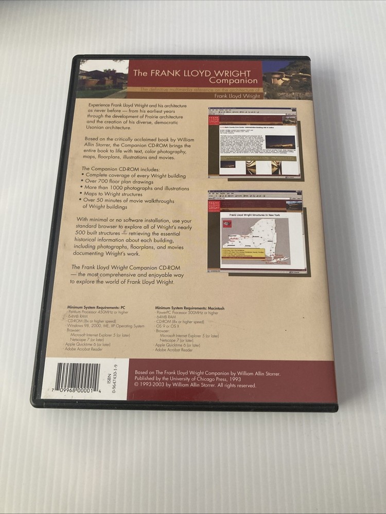 The Frank Lloyd Wright Companion (PC Windows & Mac CD-ROM)