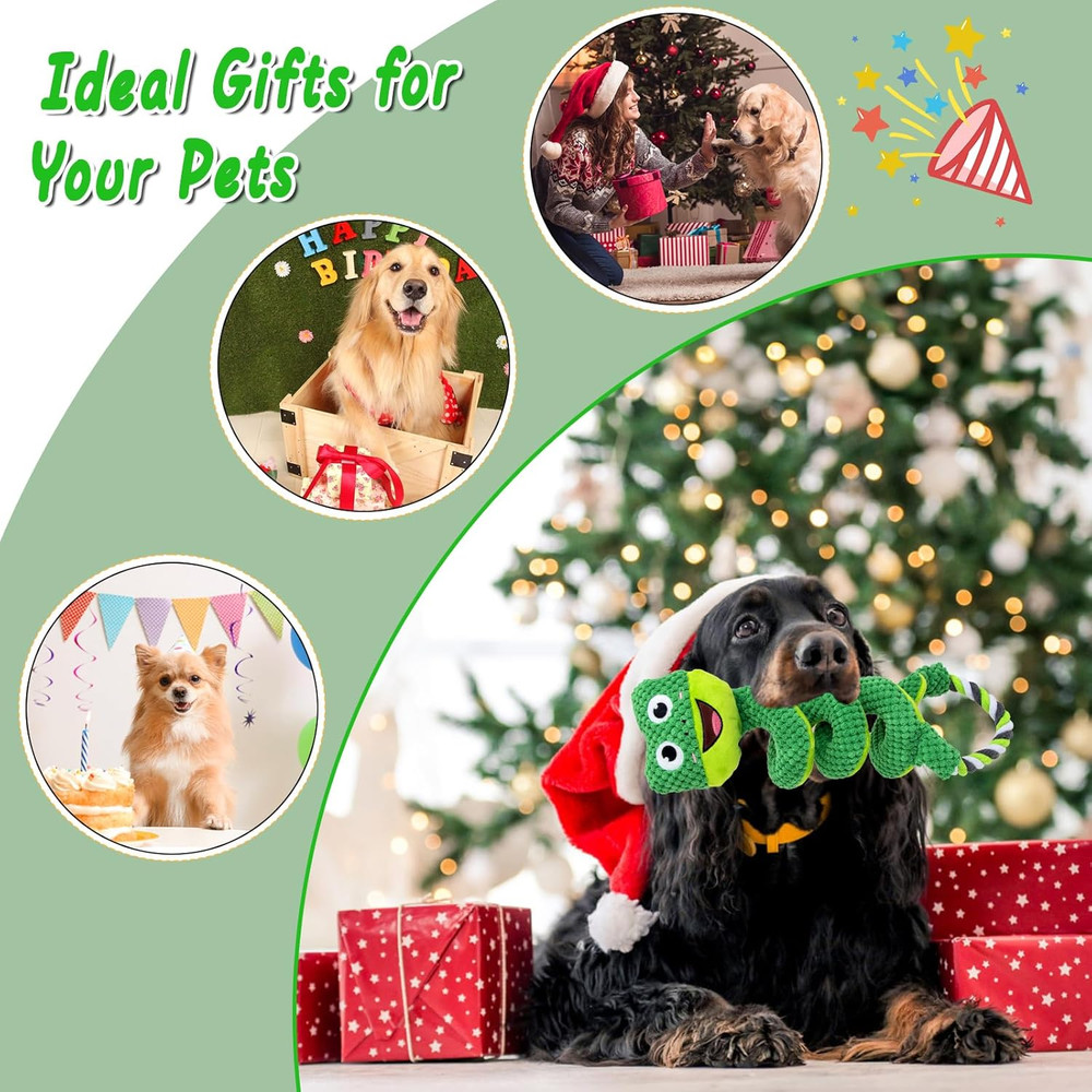 VIWIK Interactive Plush Squeaky Toys for Large, Medium, Small Dogs - Smart Breed