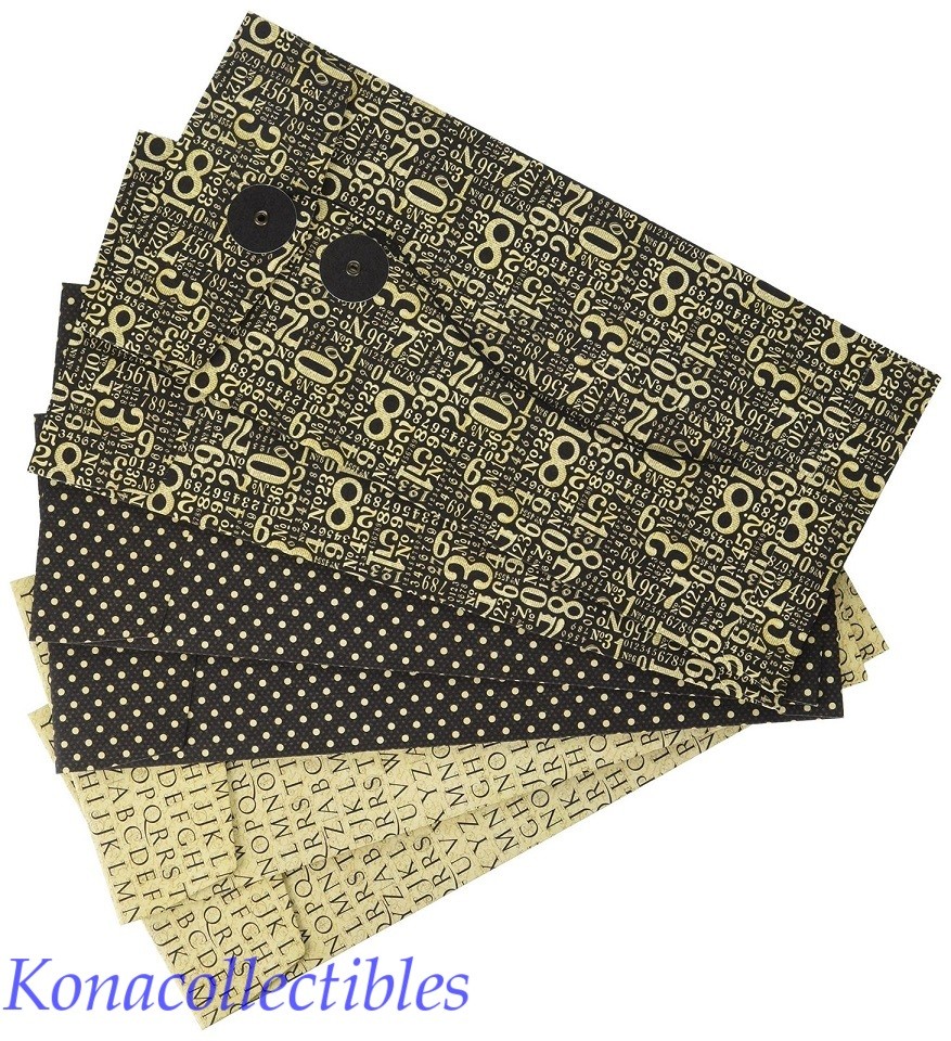 Graphic 45 Staples Policy Envelopes LARGE Black 4"X9" 6 Per Package