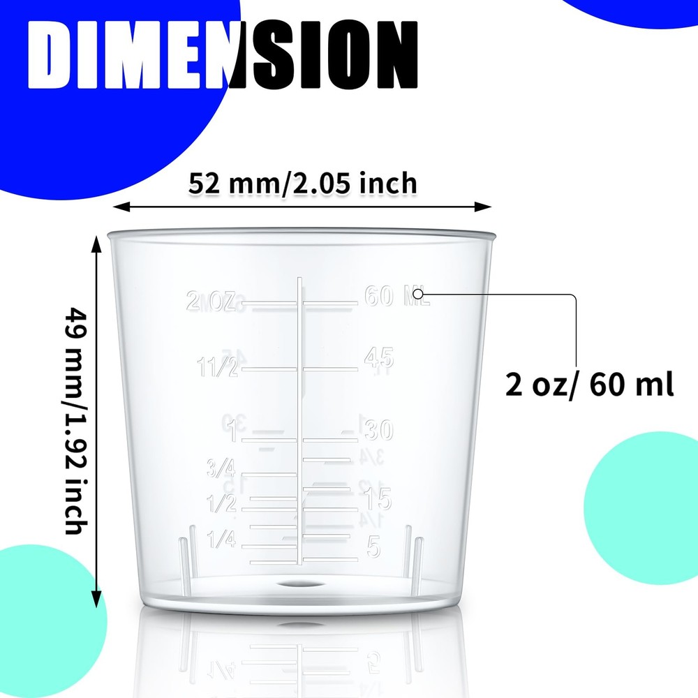 300 Pack 2oz/ 60 ml Plastic Mixing Cups Disposable Measuring Cups, Epoxy Bulk...