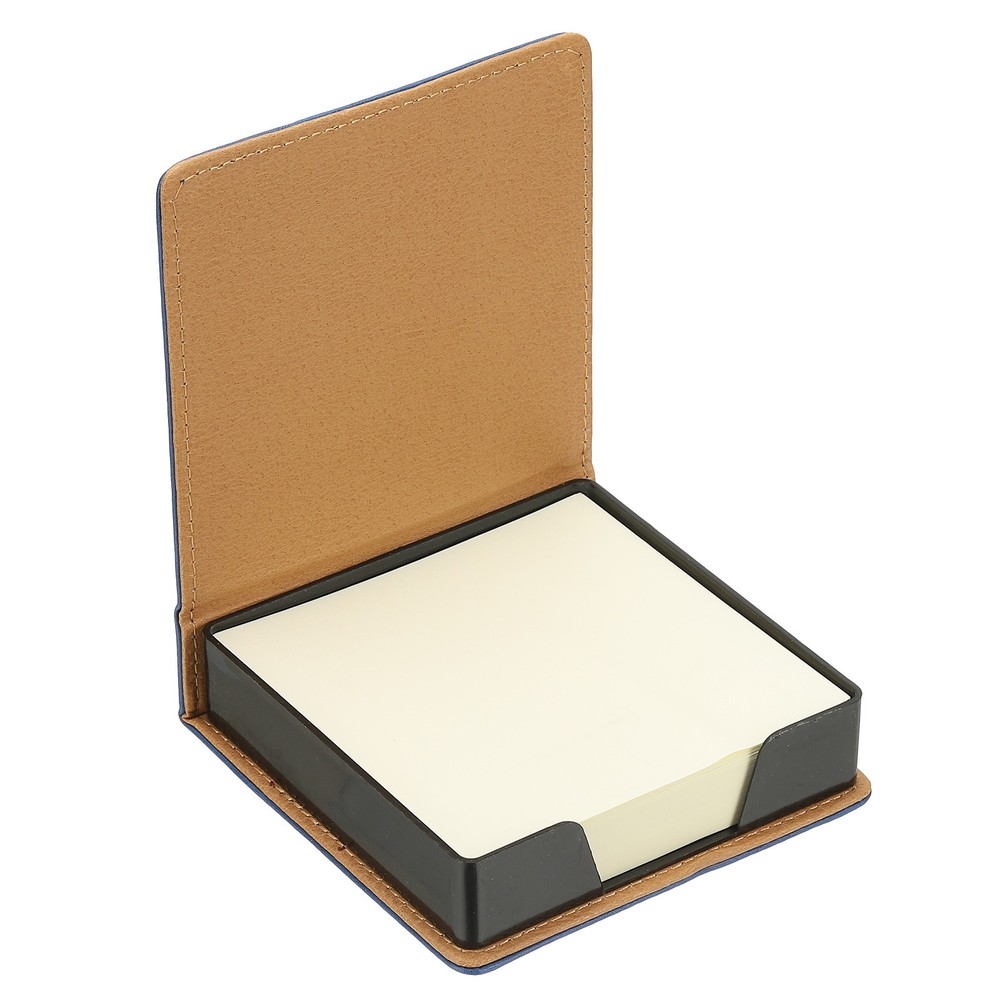 140 Sheets Leather Sticky Notes Holder, 10in Post Notes Holder Box, Blue
