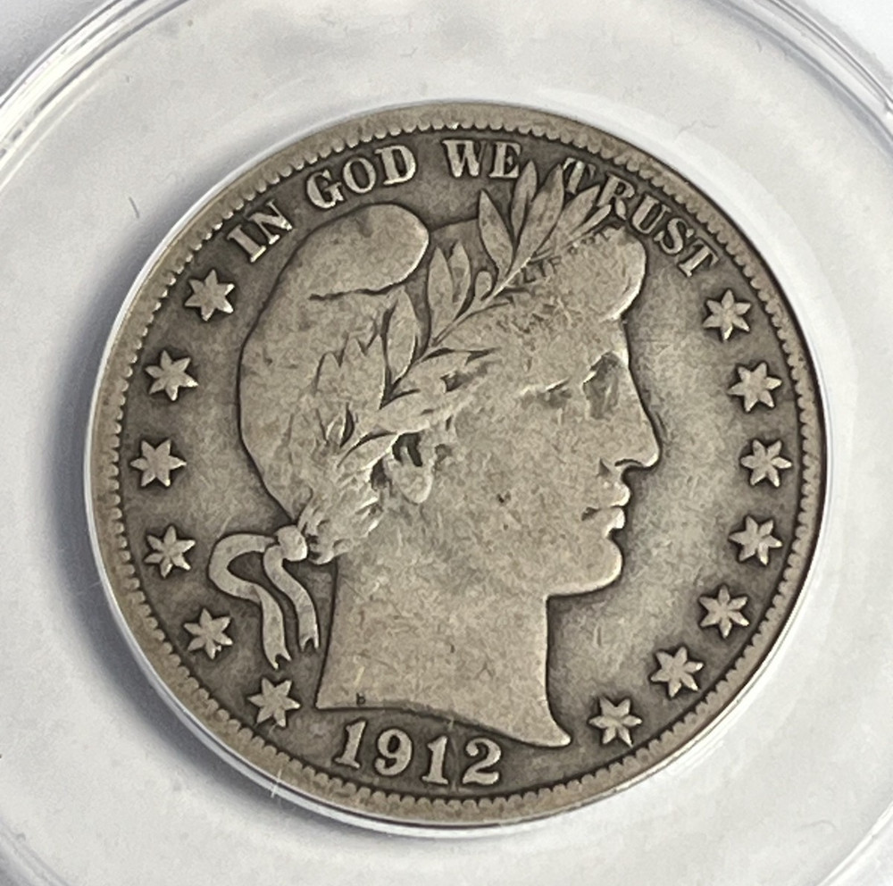 1912-S Barber Half Dollar : ANACS VG10