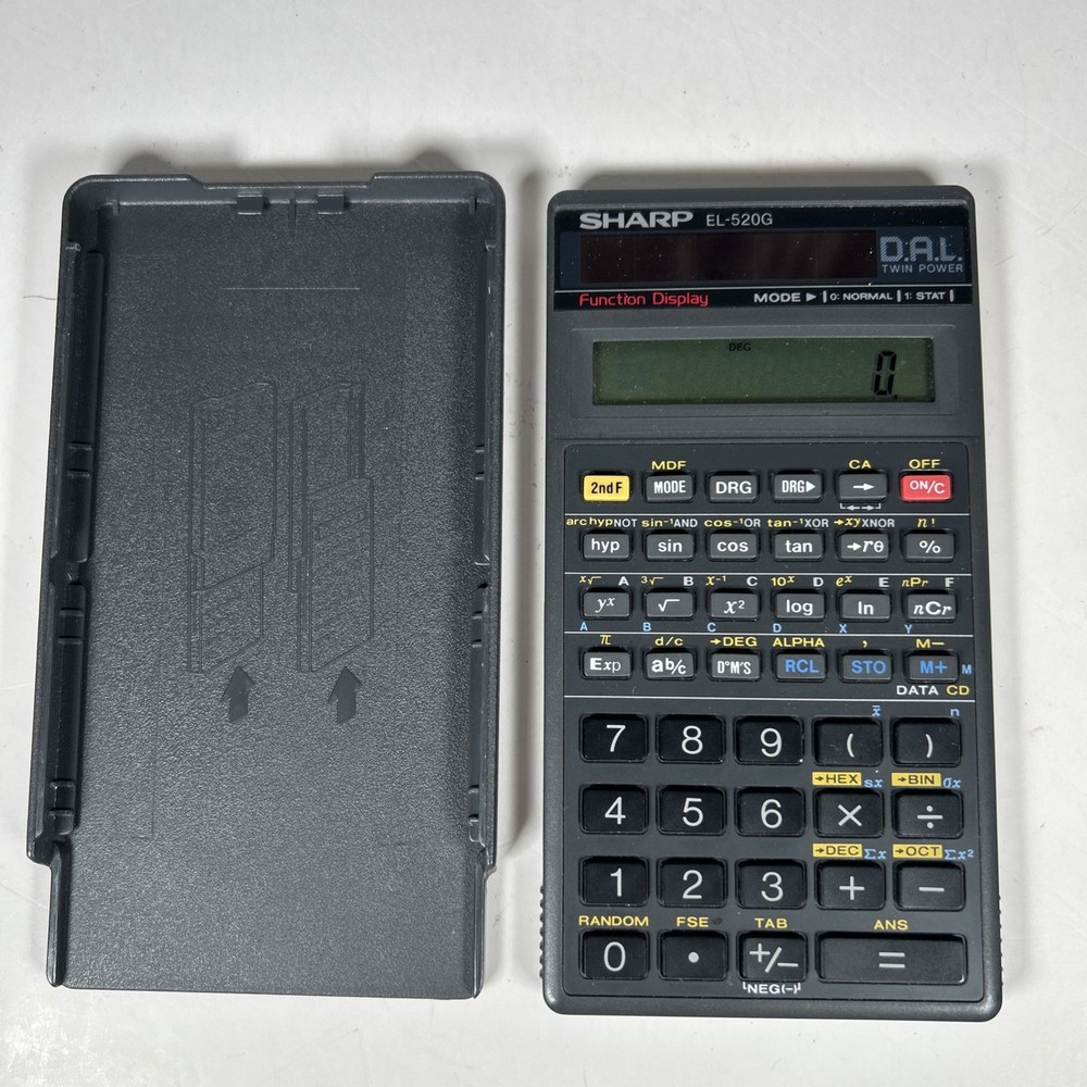 Vintage Sharp EL-520G Twin  Power Scientific Calculator (Working)