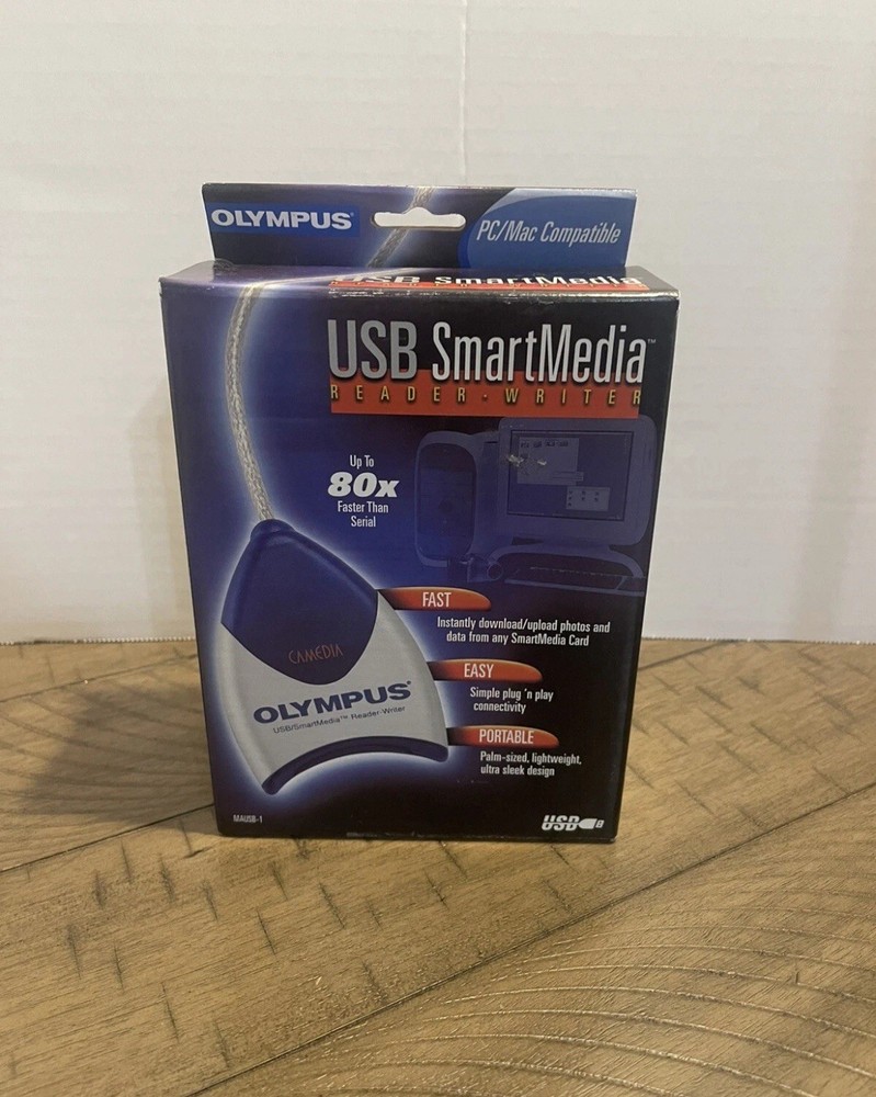 Olympus USB SmartMedia Reader/Writer - Vintage Electronic w/ Box