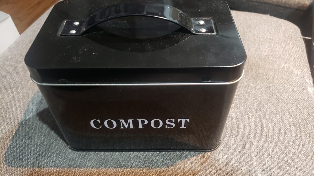 Never Used Small Compost Tin Box Black