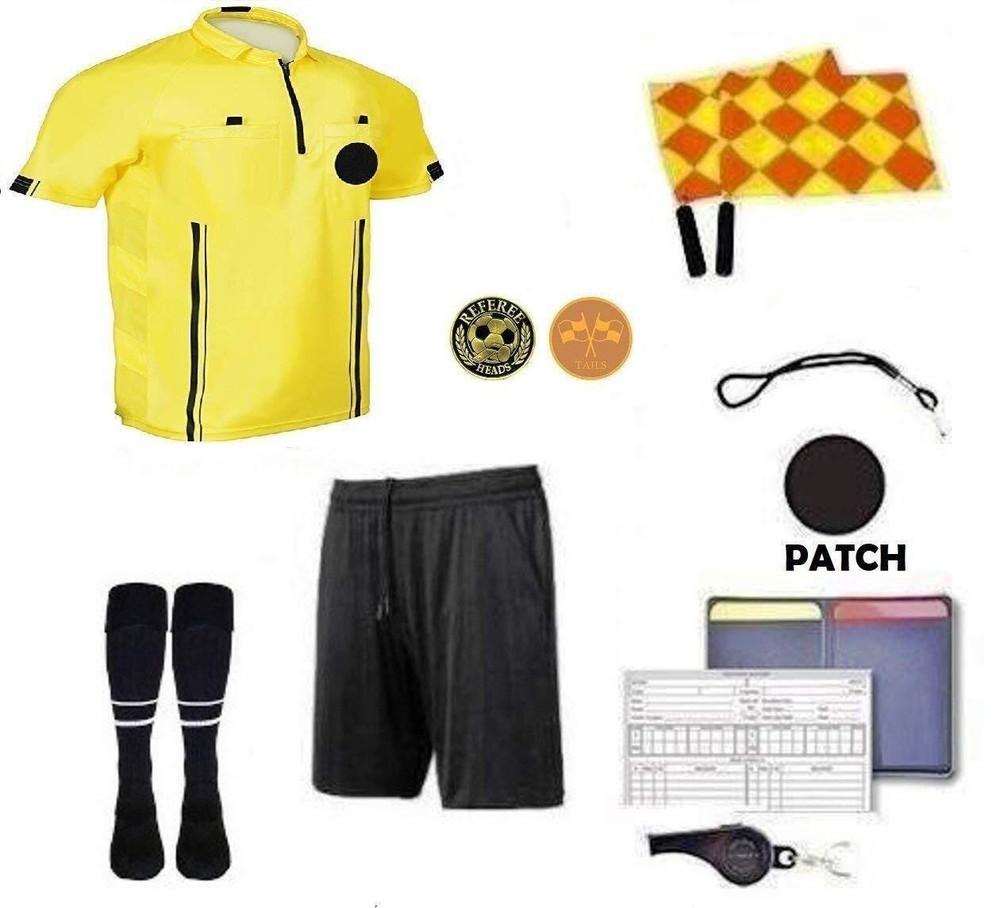 Premium Referee 10 Piece Package kit Jersey Coin Short Socks Flags Set