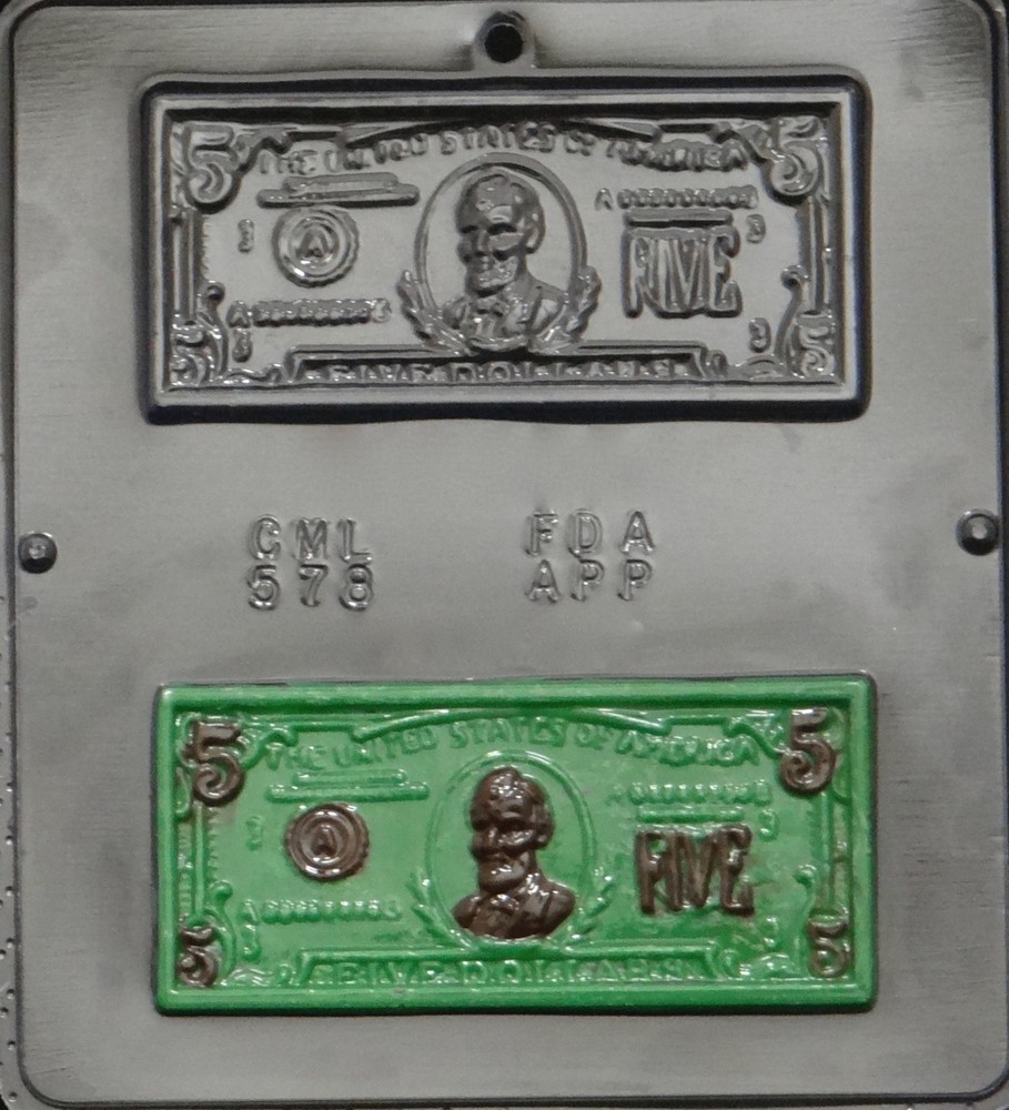 $5 Dollar Bill Chocolate Candy Mold  578 NEW